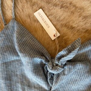 Olivaceous Blue and White Striped Camisole